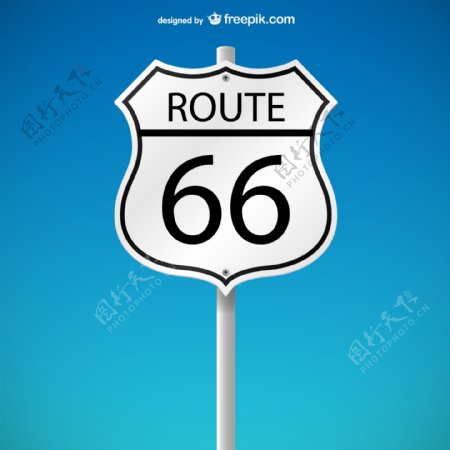 高清路牌66号公路公路路牌图片