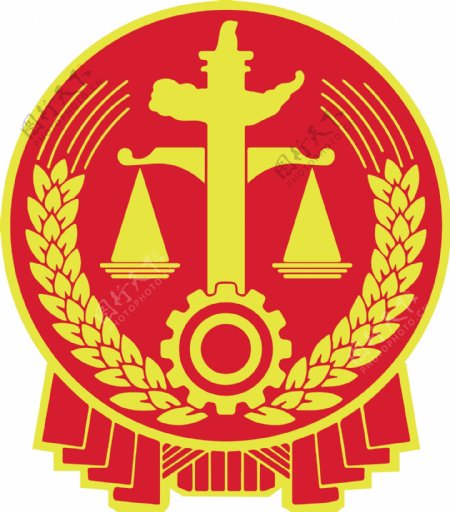 法院徽章矢量图图片