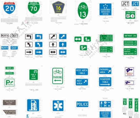 联邦道路指引标志图片
