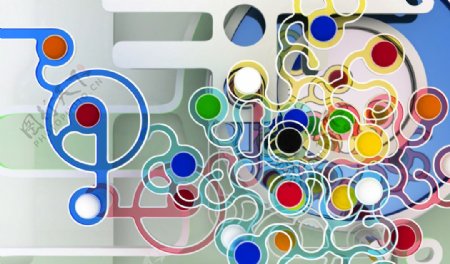 圆圈抽象梦幻水晶色彩绚烂3D三维立体科幻广告电脑设计图片