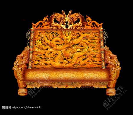 皇帝宝座龙椅图片