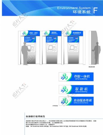 ATM柜机使用规范银行自助银行存取一体机取款机外挂灯箱使用规范环境系统图片