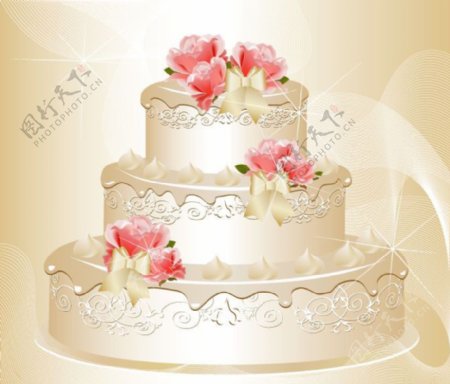 婚礼蛋糕矢量素材图片