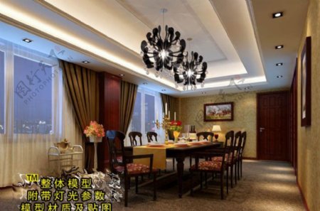 中式餐厅包房效果图图片