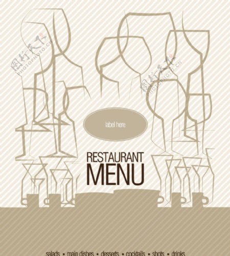 酒吧咖啡厅欧式菜单封面设计图片