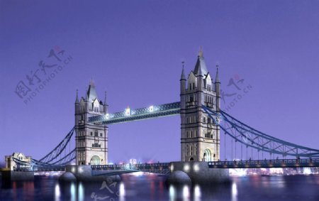 伦敦桥夜景设计图片