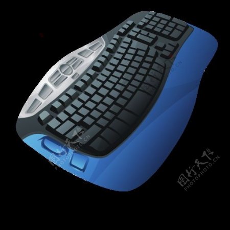 蓝色电脑键盘图片