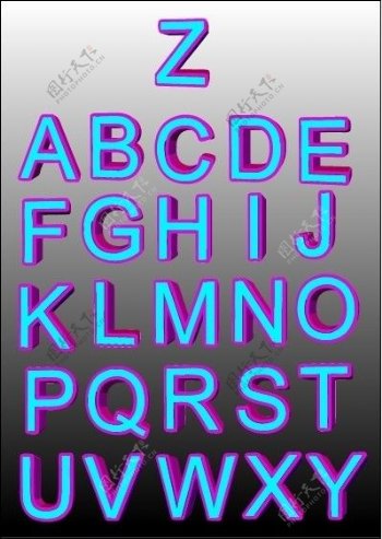 漂亮3D英文字母一组图片
