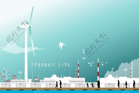 矢量设计工业和风力发电图片