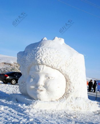 冬季那达雪雕作品图片