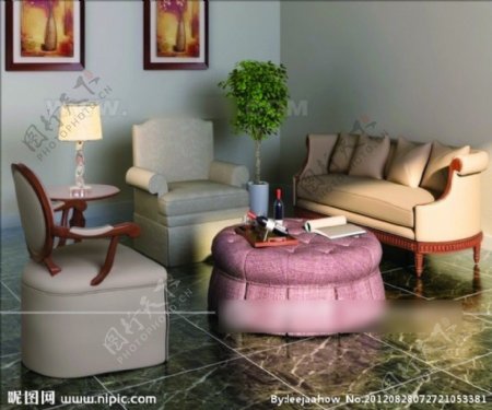 沙发组合模型图片