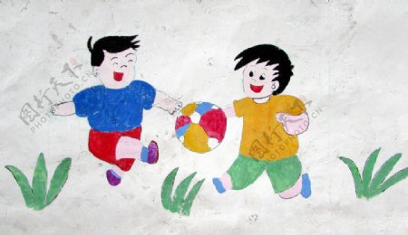 幼儿园墙画图片