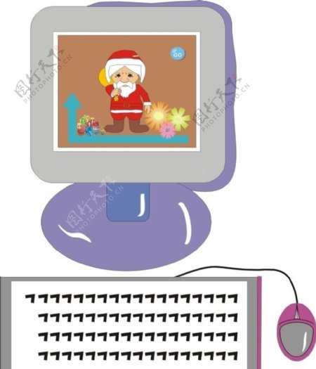 电脑里的圣诞老人图片