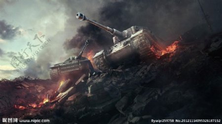 战斗中的坦克图片