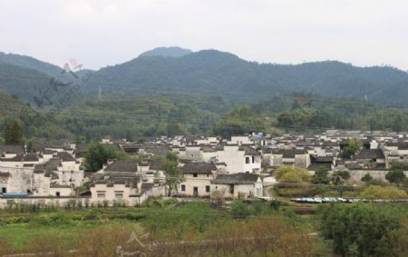 西递村全景图片