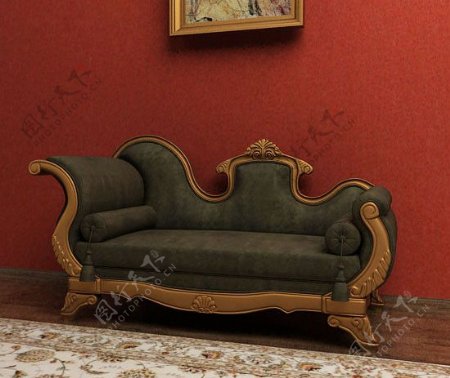 精致欧式家具贵妃椅图片