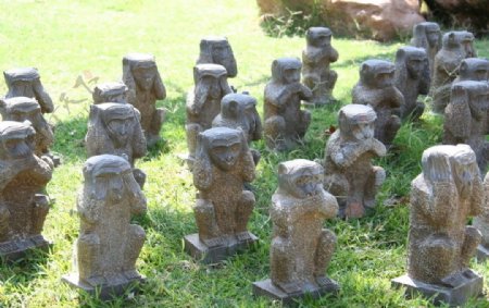 猴子雕塑图片