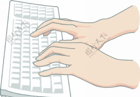 电脑打字的手势图片
