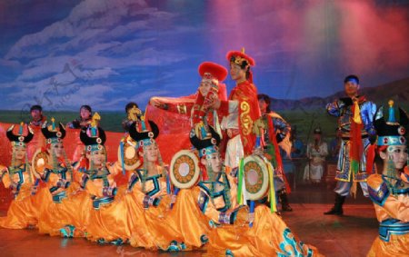 蒙古舞鄂尔多斯婚礼图片