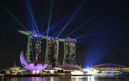 新加坡城市夜景图片