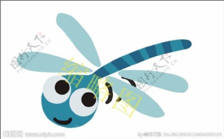 可爱的蜻蜓矢量图图片