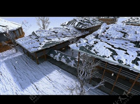 建筑模型案例设计雪景图片