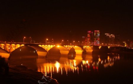 湘江一桥夜景图片