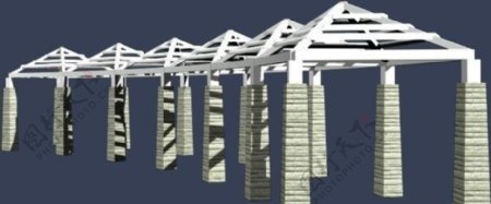 建筑MAX模型花架图片