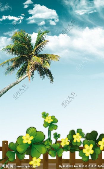 椰子树背景图片
