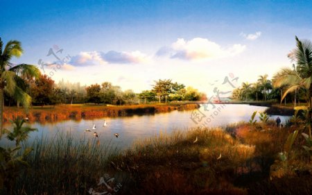 河边景观环境设计图片