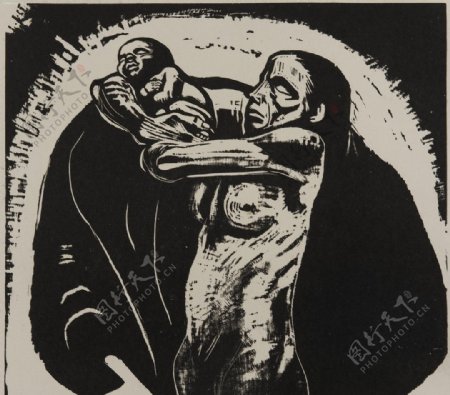凯绥183珂勒惠支战争之牺牲木刻版画图片