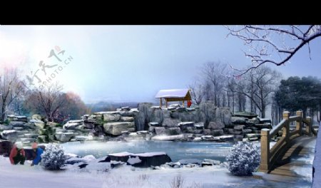 景观冬景图片