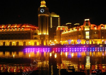 天津河畔夜景图片