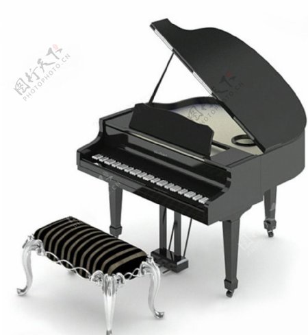 钢琴3D模型素材图片