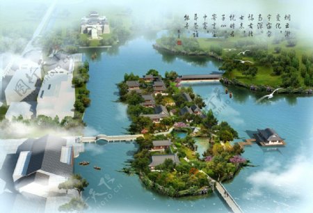 湖心小岛旅游环境设计图片
