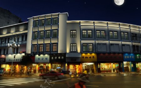 南平浦城五一三路夜景照明节点图片