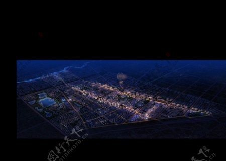 大型小区夜景效果图图片