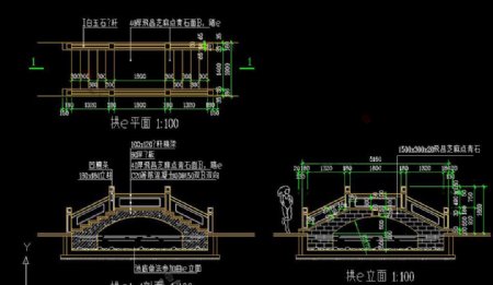 拱桥平立面图图片