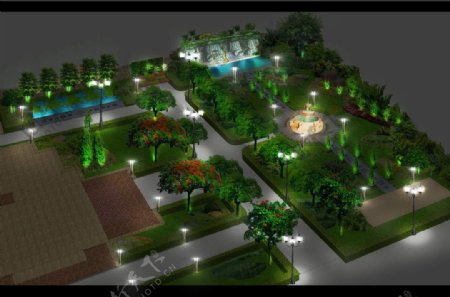 别墅小区环境灯光设计效果图图片