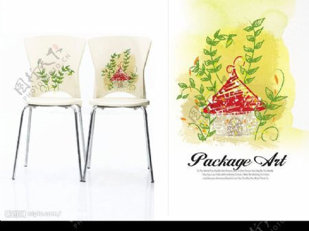 椅子花纹印刷素材图片