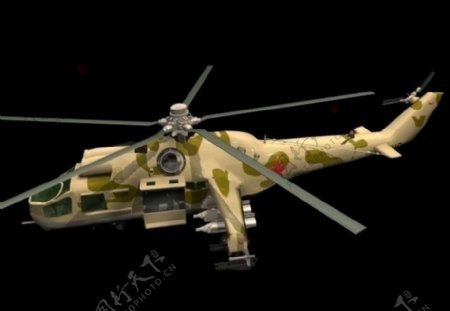 THINDB攻击直升机3D模型图片