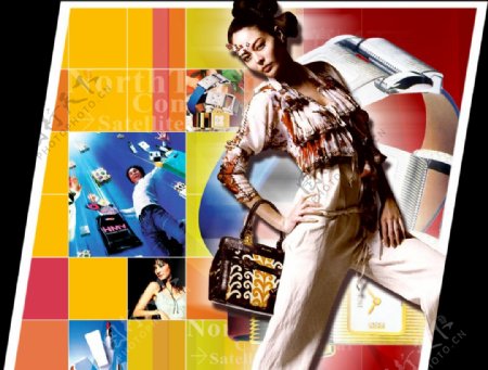 时尚购物女性狂欢超市购物宣传海报休闲购物妇女女性物皮包手提袋图片