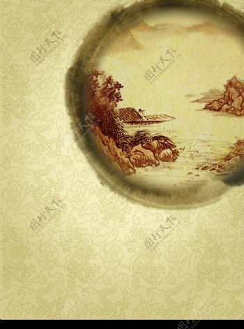 分层的中国风背景模板图片