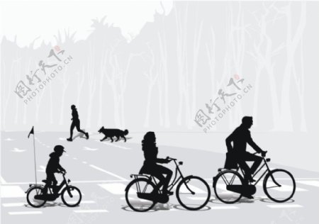 时尚风格家庭单车旅行图片