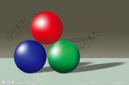 红蓝绿立体感球体矢量图球体高光球体图片