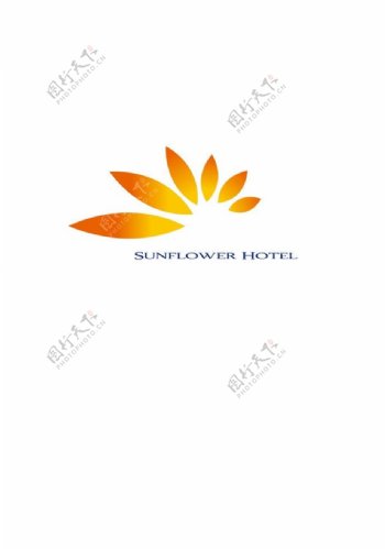 太阳花酒店标识设计图片