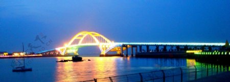 厦门海沧大桥夜景图片