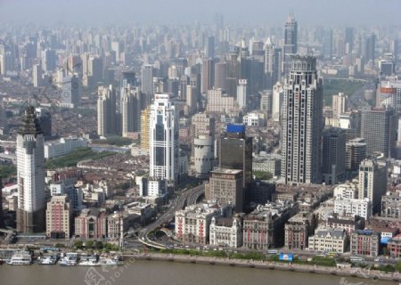 上海黄浦区一角俯瞰图片