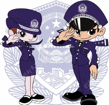 最新矢量卡通警察图片