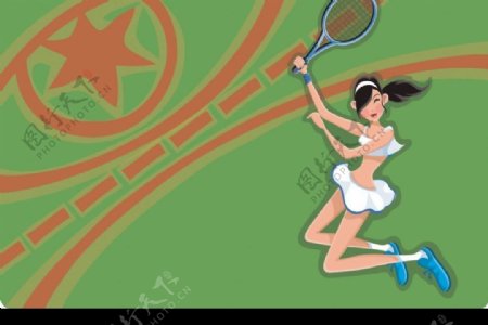 矢量网球运动图片
